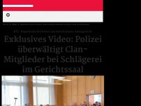 Bild zum Artikel: Exklusives Video: Polizei überwältigt Clan-Mitglieder bei Schlägerei im Gerichtssaal