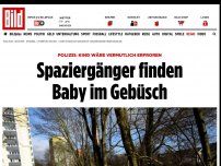 Bild zum Artikel: Polizei sucht nach Mutter des kleinen Jungen - Spaziergänger finden Baby im Gebüsch