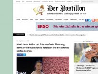 Bild zum Artikel: Inhaltsloser Artikel mit Foto von Greta Thunberg, damit Vollidioten über sie herziehen und fiese Memes posten können