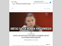 Bild zum Artikel: Davos: Die Botschaft von Greta Thunberg, die dir alle Medien verschweigen