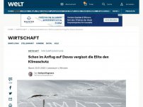 Bild zum Artikel: Schon im Anflug auf Davos vergisst die Elite die Klimaschutz