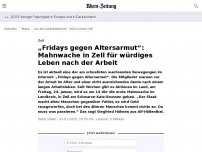 Bild zum Artikel: „Fridays gegen Altersarmut“: Mahnwache in Zell für würdiges Leben nach der Arbeit