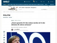 Bild zum Artikel: „Unsere gesamte Art des Lebens werden wir in den nächsten 30 Jahren verlassen“