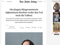 Bild zum Artikel: Die jüngste Bürgermeisterin Afghanistans fürchtet weder den Tod noch die Taliban