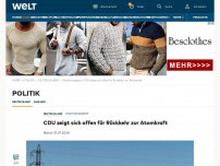 Bild zum Artikel: CDU zeigt sich offen für Rückkehr zur Atomkraft