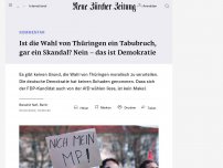 Bild zum Artikel: Tabubruch, ein Skandal? Das ist Demokratie