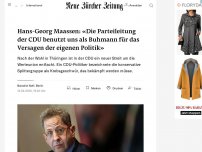 Bild zum Artikel: Hans-Georg Maassen: «Die Parteileitung der CDU benutzt uns als Buhmann für das Versagen der eigenen Politik»