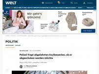 Bild zum Artikel: Polizei fragt abgelehnten Asylbewerber, ob er abgeschoben werden möchte