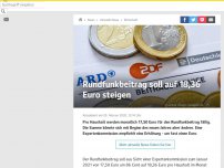 Bild zum Artikel: Expertenkommission empfiehlt: Rundfunkbeitrag soll steigen