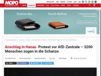 Bild zum Artikel: Anschlag in Hanau: Protest vor AfD-Zentrale – 3100 Menschen ziehen in die Schanze