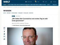 Bild zum Artikel: „Wir haben das Coronavirus vom ersten Tag an sehr ernst genommen“