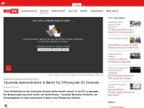 Bild zum Artikel: Tausende fordern in Berlin Öffnung der EU-Grenzen für Geflüchtete