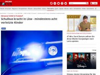 Bild zum Artikel: Schwerer Unfall in Troisdorf  - Schulbus kracht in Lkw - mindestens acht verletzte Kinder