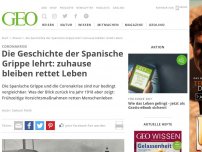 Bild zum Artikel: Die Geschichte der Spanische Grippe lehrt: zuhause bleiben rettet Leben