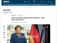 Bild zum Artikel: In der Coronakrise legt die Union deutlich zu – AfD verliert