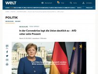 Bild zum Artikel: In der Coronakrise legt die Union deutlich zu – AfD verliert