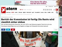 Bild zum Artikel: Ruhestandsniveau ab 2016: Bericht der Kommission ist fertig: Die Rente wird ziemlich sicher sinken