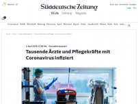 Bild zum Artikel: Gesundheitssystem: Tausende Ärzte und Pflegekräfte mit Coronavirus infiziert