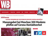 Bild zum Artikel: Massengebet bei Moschee: 300 Moslems pfeifen auf Corona-Kontaktverbot