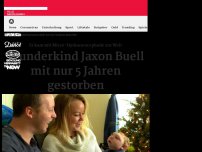 Bild zum Artikel: Wunderkind Jaxon Buell mit nur 5 Jahren gestorben