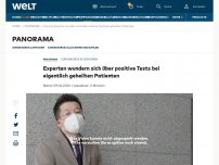 Bild zum Artikel: Experten wundern sich über positive Tests bei eigentlich geheilten Patienten