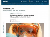 Bild zum Artikel: Deutschland exportiert Hunderttausende Schutzprodukte in Nicht-EU-Länder