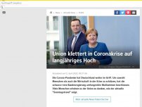 Bild zum Artikel: Langjähriges Hoch: Union legt in Coronakrise weiter zu