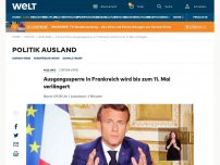 Bild zum Artikel: Ausgangssperre in Frankreich wird bis zum 11. Mai verlängert