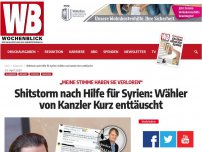 Bild zum Artikel: Shitstorm nach Hilfe für Syrien: Wähler von Kanzler Kurz enttäuscht