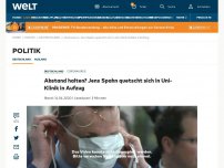 Bild zum Artikel: Abstand halten? Jens Spahn quetscht sich in Uni-Klinik in Aufzug