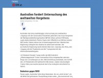 Bild zum Artikel: Australien fordert Untersuchung des weltweiten Umgangs