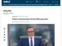 Bild zum Artikel: Früherer Arbeitsminister Norbert Blüm gestorben