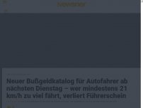 Bild zum Artikel: Neuer Bußgeldkatalog für Autofahrer ab nächsten Dienstag – wer mindestens 21 km/h zu viel fährt, verliert Führerschein