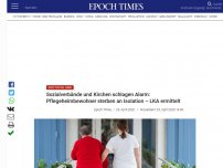 Bild zum Artikel: Sozialverbände und Kirchen schlagen Alarm: Pflegeheimbewohner sterben an Isolation – LKA ermittelt