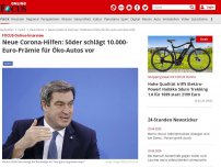 Bild zum Artikel: FOCUS-Online-Interview - Neue Corona-Hilfen: Söder schlägt 10.000-Euro-Prämie für Öko-Autos vor