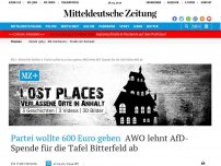 Bild zum Artikel: Partei wollte 600 Euro geben: AWO lehnt AfD-Spende für die Tafel Bitterfeld ab