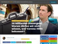 Bild zum Artikel: 38 Milliarden Steuergeld: Warum dürfen wir nicht wissen, wer Corona-Hilfe bekommt?