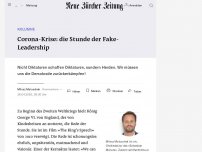 Bild zum Artikel: Corona-Krise: die Stunde der Fake-Leadership