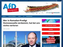 Bild zum Artikel: Wer in Ramadan-Predigt Homosexuelle verdammt, hat bei uns nichts verloren