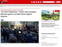 Bild zum Artikel: Tausende protestieren und feiern in Kreuzberg - 'Ihr seid Vollidioten': Schon nach wenigen Minuten gelten auf Mai-Demo eigene Gesetze