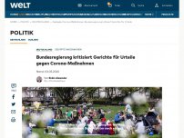 Bild zum Artikel: Bundesregierung kritisiert Gerichte für Urteile gegen Corona-Lockdown