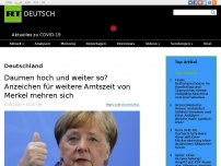 Bild zum Artikel: Daumen hoch und weiter so? Anzeichen für weitere Amtszeit von Merkel mehren sich