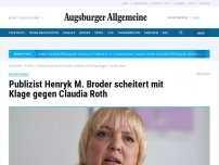 Bild zum Artikel: Publizist Henryk M. Broder scheitert mit Klage gegen Claudia Roth