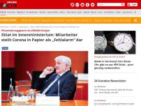 Bild zum Artikel: Privatmeinung getarnt als offizielle Analyse - Eklat im Innenministerium: Mitarbeiter stellt Corona in Papier als „Fehlalarm“ dar