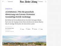 Bild zum Artikel: «Covidioten»: Wie die pauschale Abwertung von Corona-Protesten vernünftige Kritik verdrängt