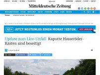 Bild zum Artikel: Unfall auf A36: Hunderte Bierkästen mit Hasseröder sorgen für Vollsperrung