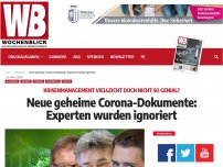 Bild zum Artikel: Neue geheime Corona-Dokumente: Experten wurden ignoriert