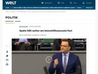 Bild zum Artikel: Spahn hält weiter am Immunitätsausweis fest