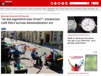 Bild zum Artikel: Besondere Accessoires für Besucher - 'Ist das eigentlich Euer Ernst?': Schweriner Cafe führt kuriose Abstandshalter ein