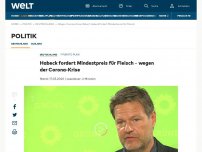 Bild zum Artikel: Habeck fordert Mindestpreis für Fleisch – wegen der Corona-Krise